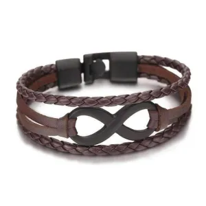 Infinity Leather Chain Bangle Bracelet