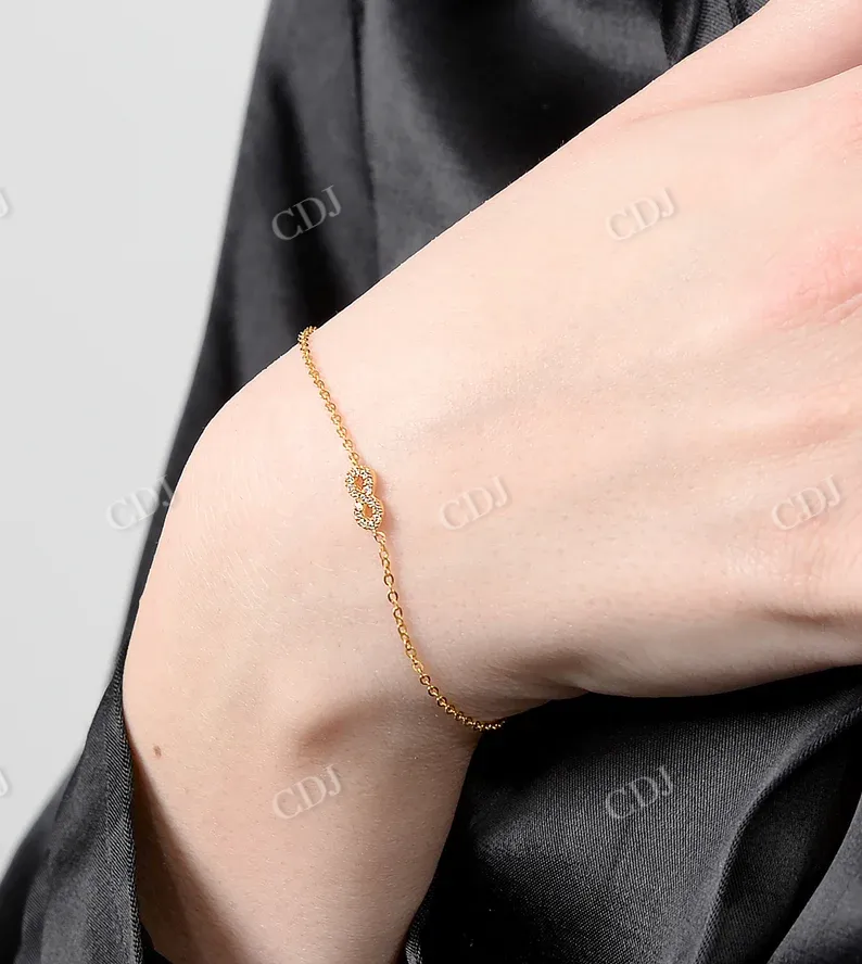 0.075CTW Natural Diamond Infinity Bracelet