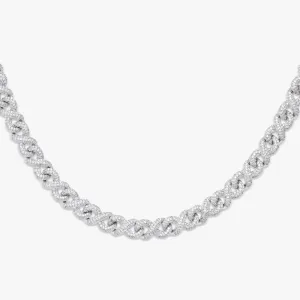 10MM Moissanite Infinity Link Chain 14K Gold