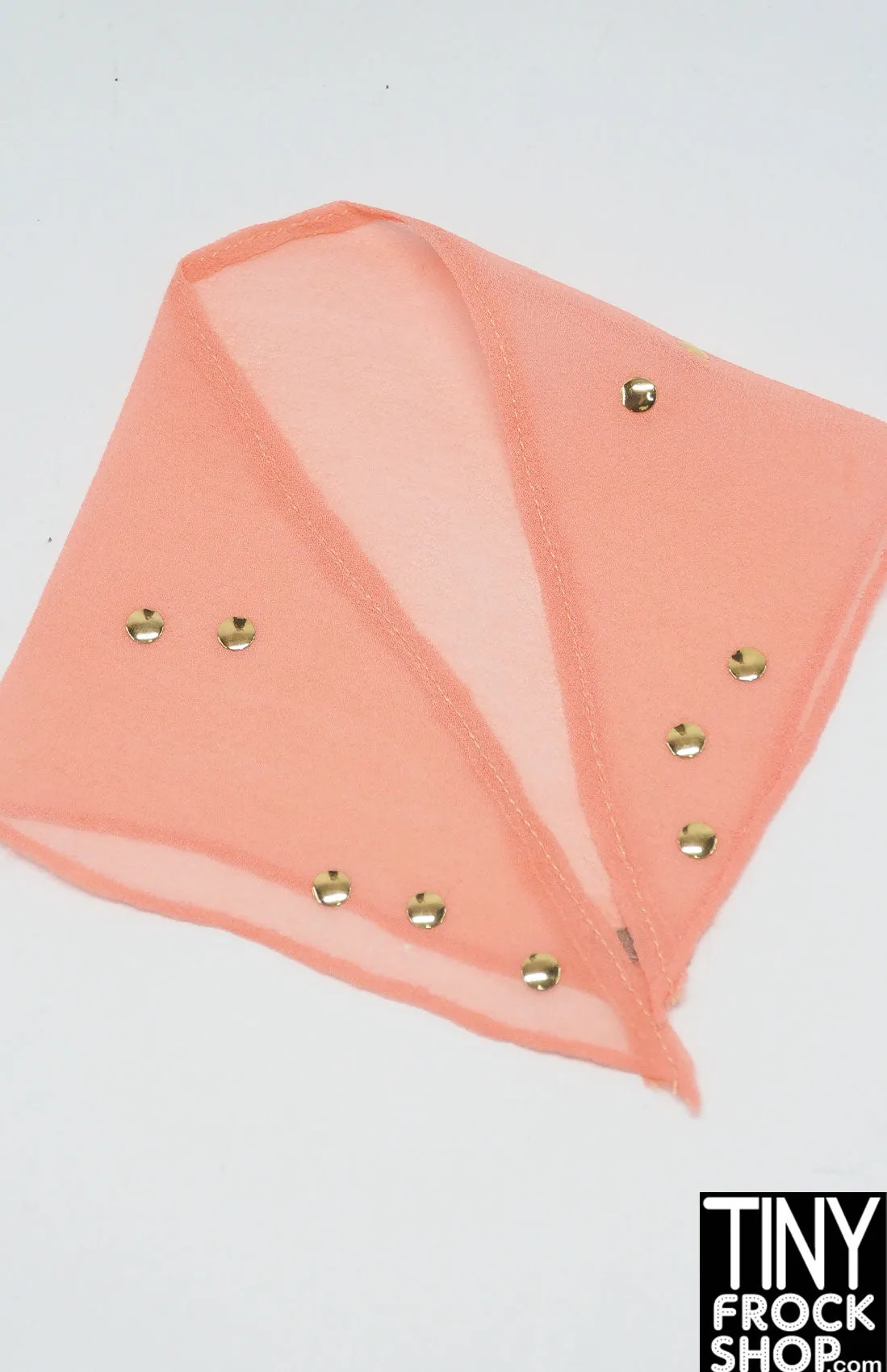 12" Fashion Doll Peach Studded Silk Chiffon Scarf by Pam Maness