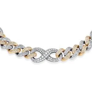 14k Solid Yellow and White Gold Infinity Link Chain 18.44 ctw