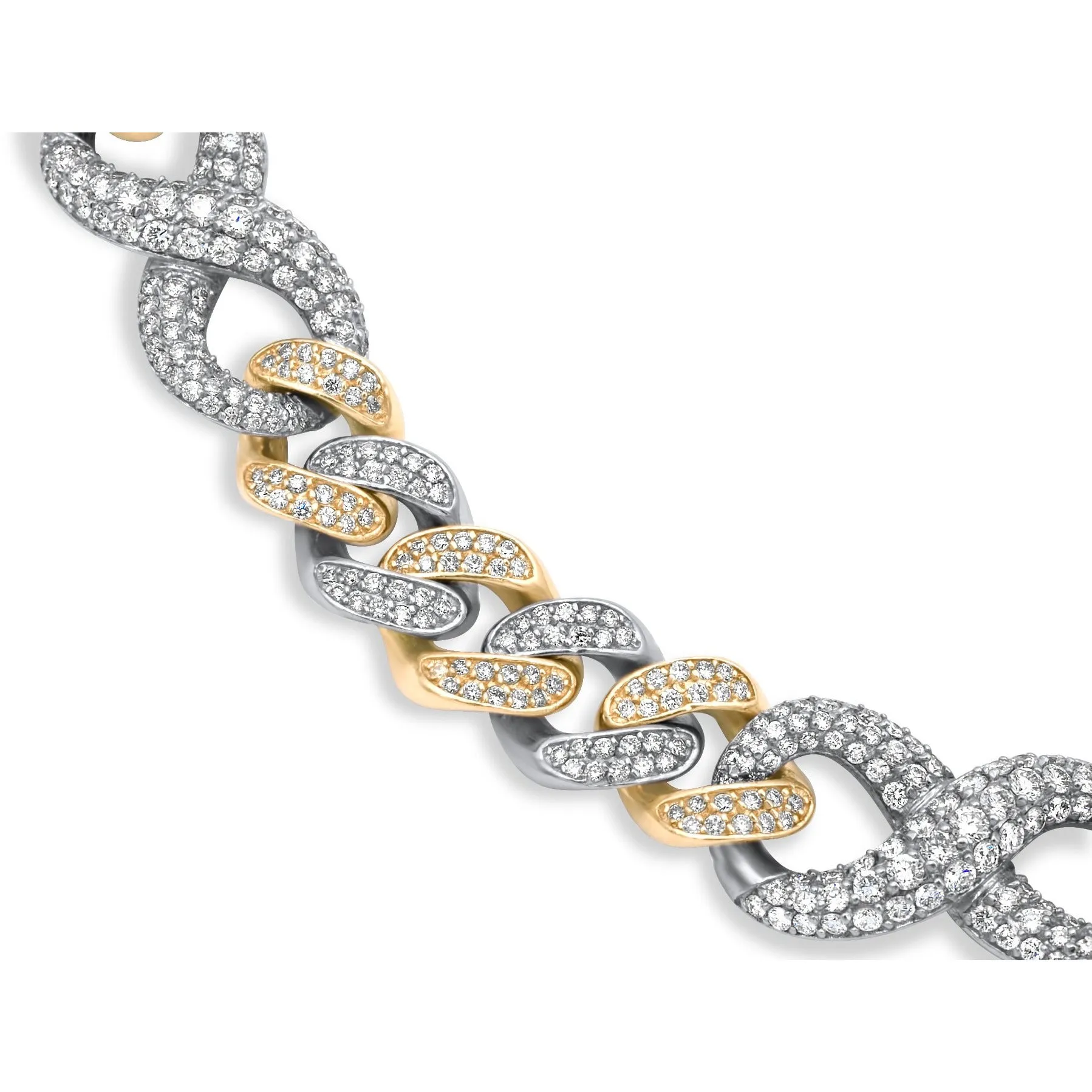 14k Solid Yellow and White Gold Infinity Link Chain 18.44 ctw