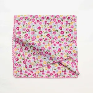 Abigail Floral Cotton Scarf in Pink