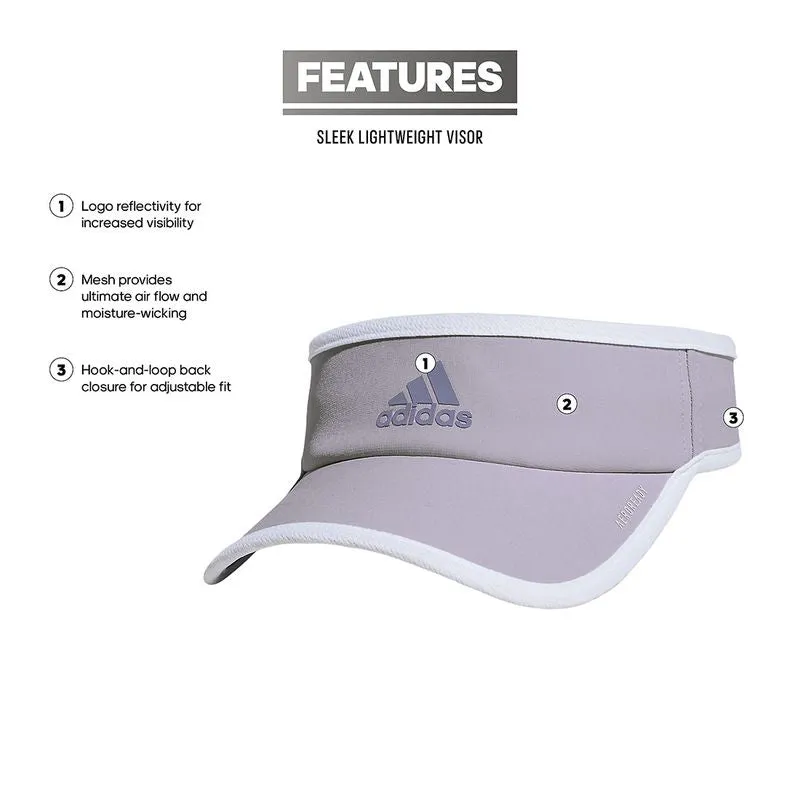 Adidas Superlite 2 Women's Tennis Visor Silver Grey Violet White