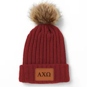 Alpha Chi Omega Pom Pom Beanie Hat