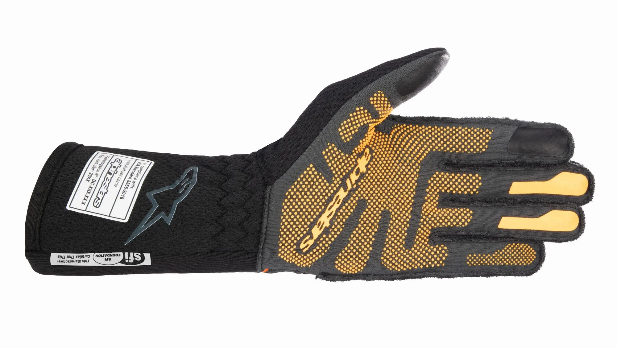 ALPINESTARS 3550123_156_L TECH 1-ZX v3 Racing gloves, FIA 8856-2018, black/orange fluo, Size L