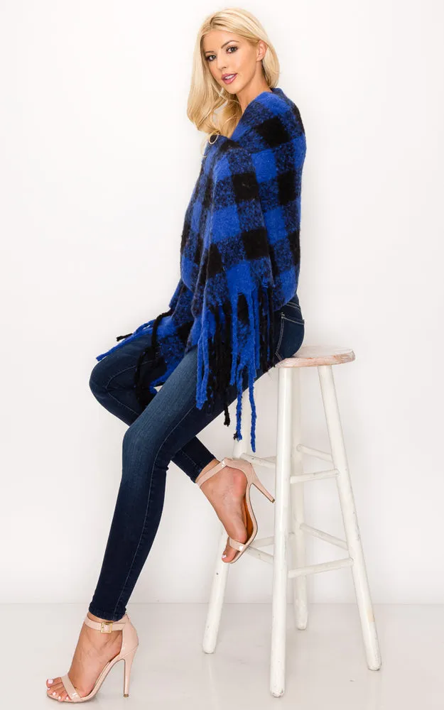 AS319/JS1269/9488 Buffalo Check Puffy Scarf w/Fringes