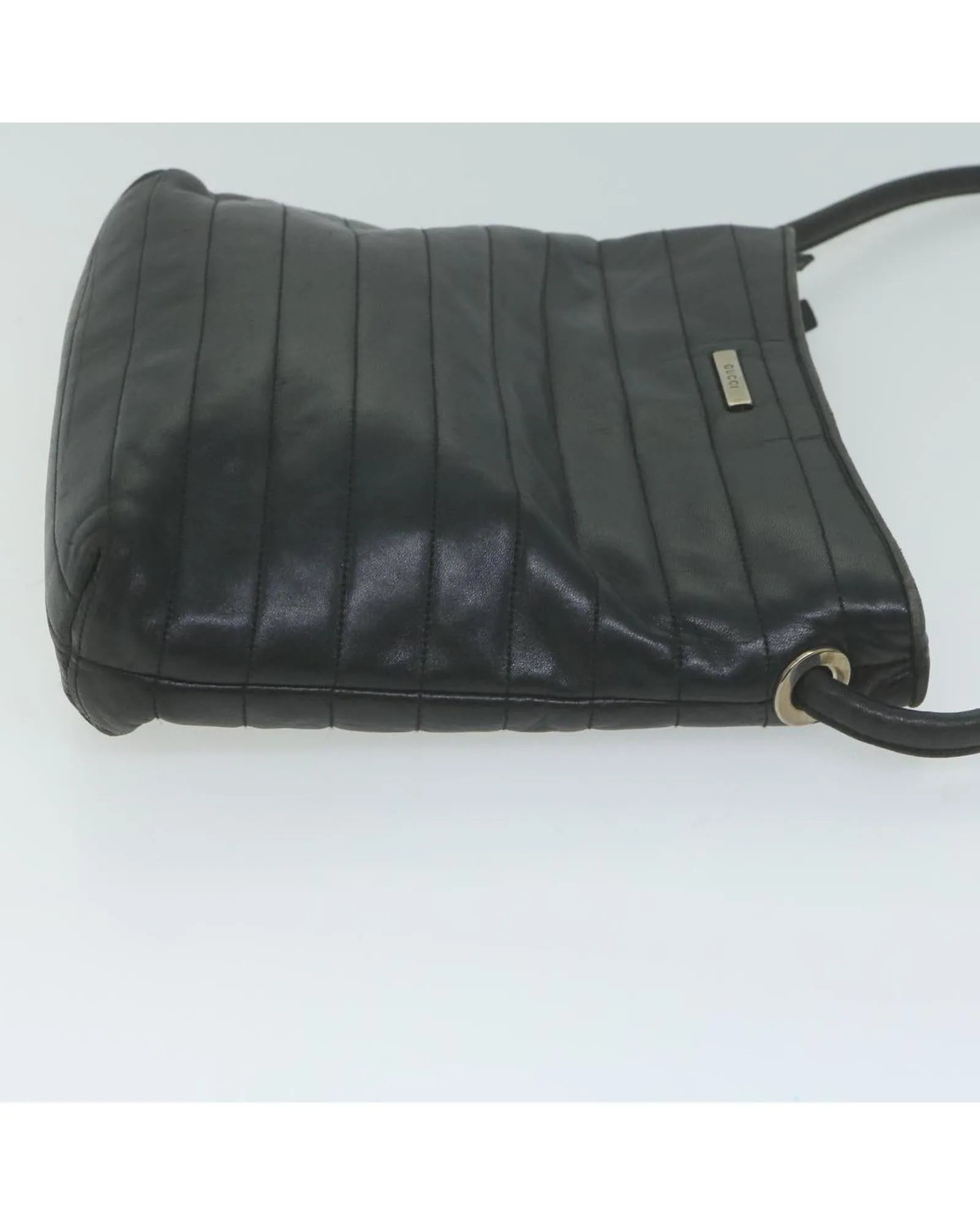 Authentic Black Leather Shoulder Bag by Gucci