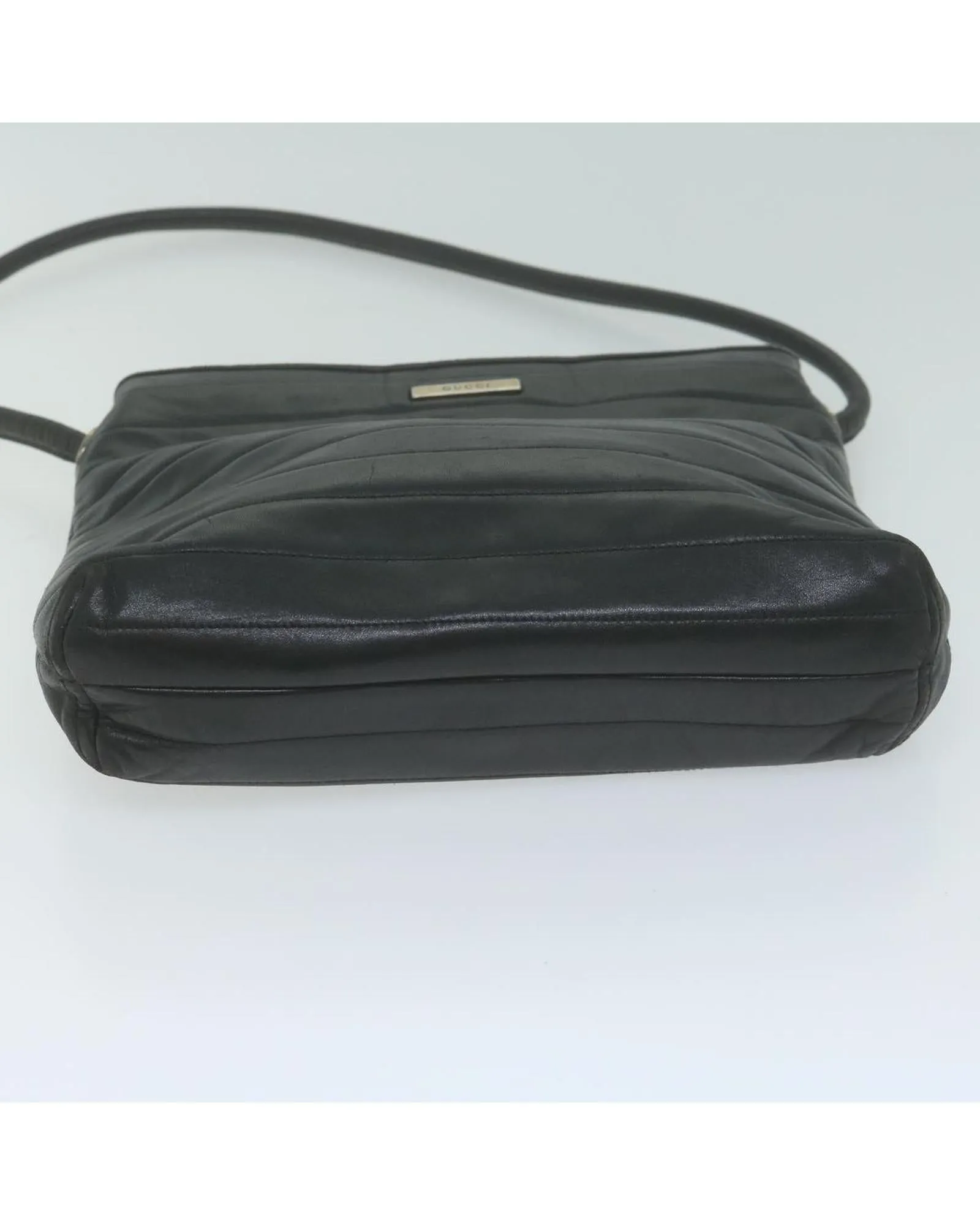 Authentic Black Leather Shoulder Bag by Gucci