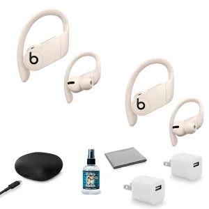 Beats by Dr. Dre Powerbeats Pro In-Ear Wireless Headphones (Ivory) MY5D2LL/A with Headphone Cleaner   More