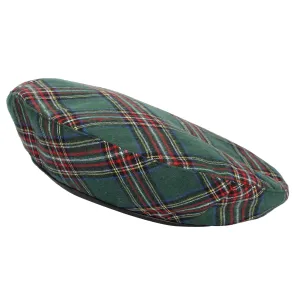 Beret Hat Tartan Check Fabric Leather Sweatband MUF1163