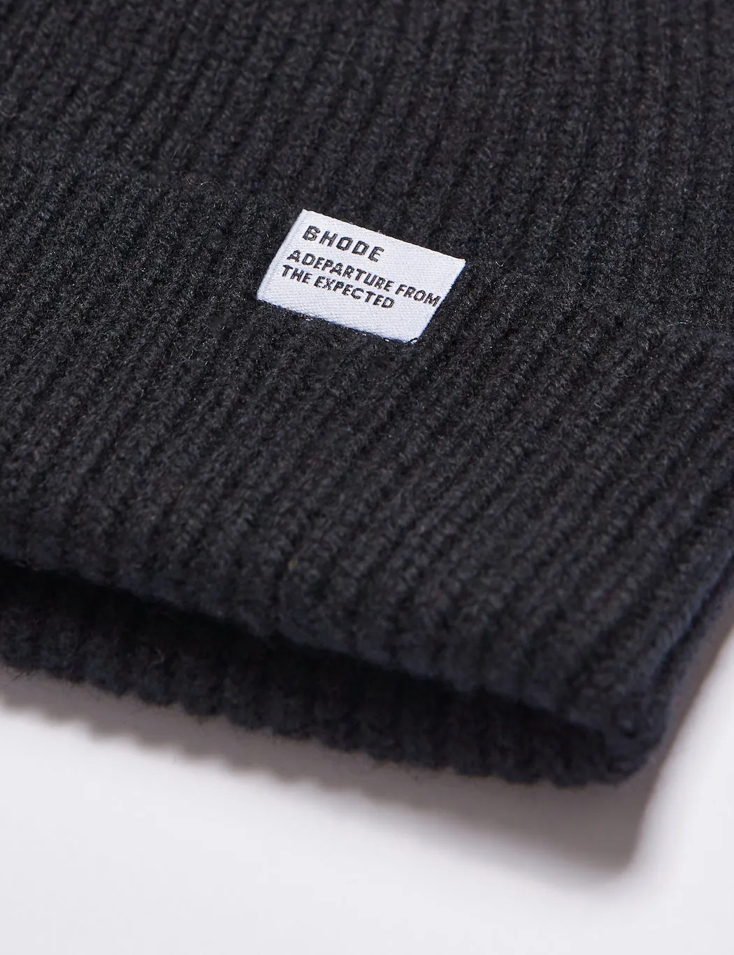 Bhode Hawick Short Beanie Hat (Lambswool) - Black