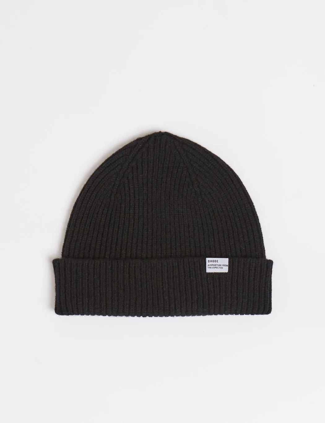 Bhode Hawick Short Beanie Hat (Lambswool) - Black