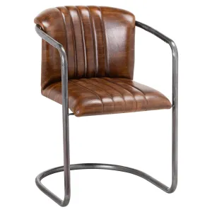 Billy Brown Faux Leather Dining Chair