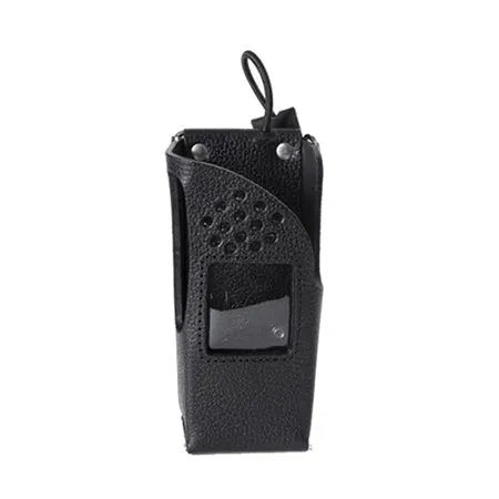 Black Leather Holster with Swivel Beltloop for Tait TP9400 Series Radios