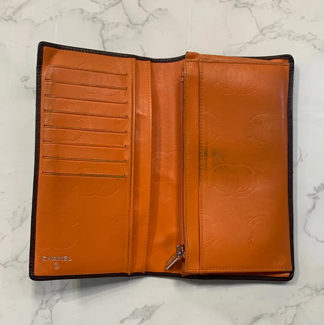 Calfskin Quilted Cambon Yen Wallet