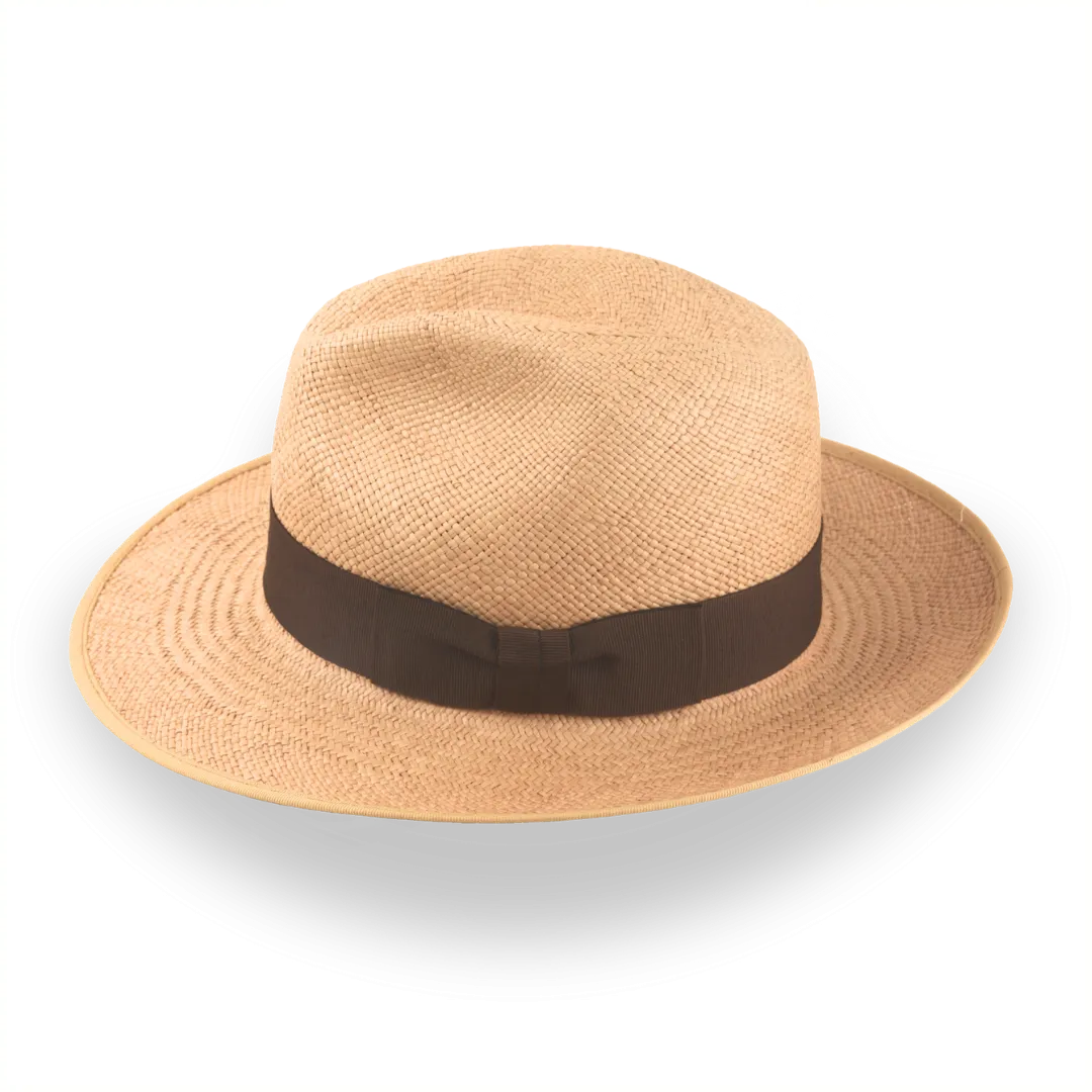 Caramel Brown Panama Fedora Hat in Toquilla Straw | The Equator