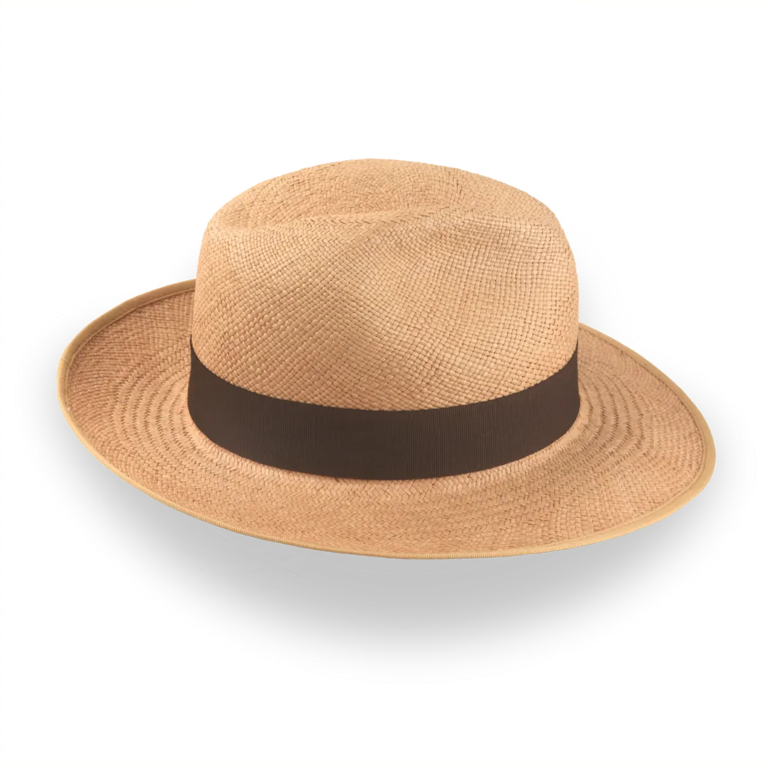 Caramel Brown Panama Fedora Hat in Toquilla Straw | The Equator