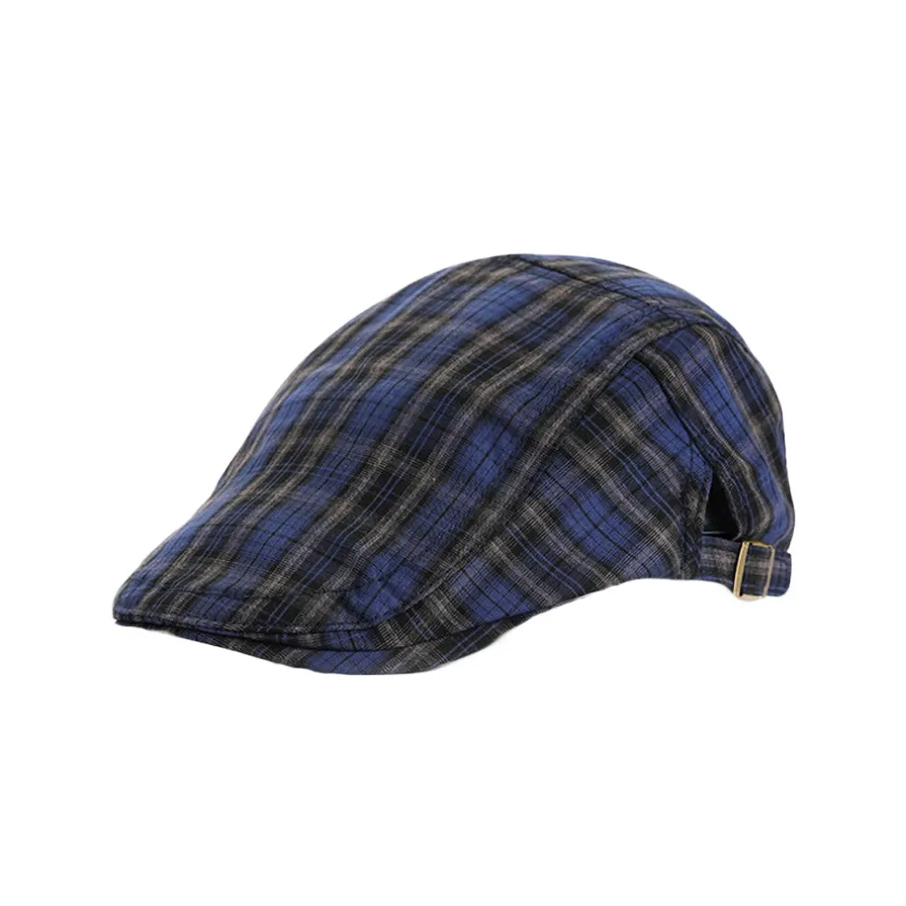 Check Newsboy Hat Gatsby Cotton Hat Cabbie Driving Hunting Golf Flat Cap YZ30183