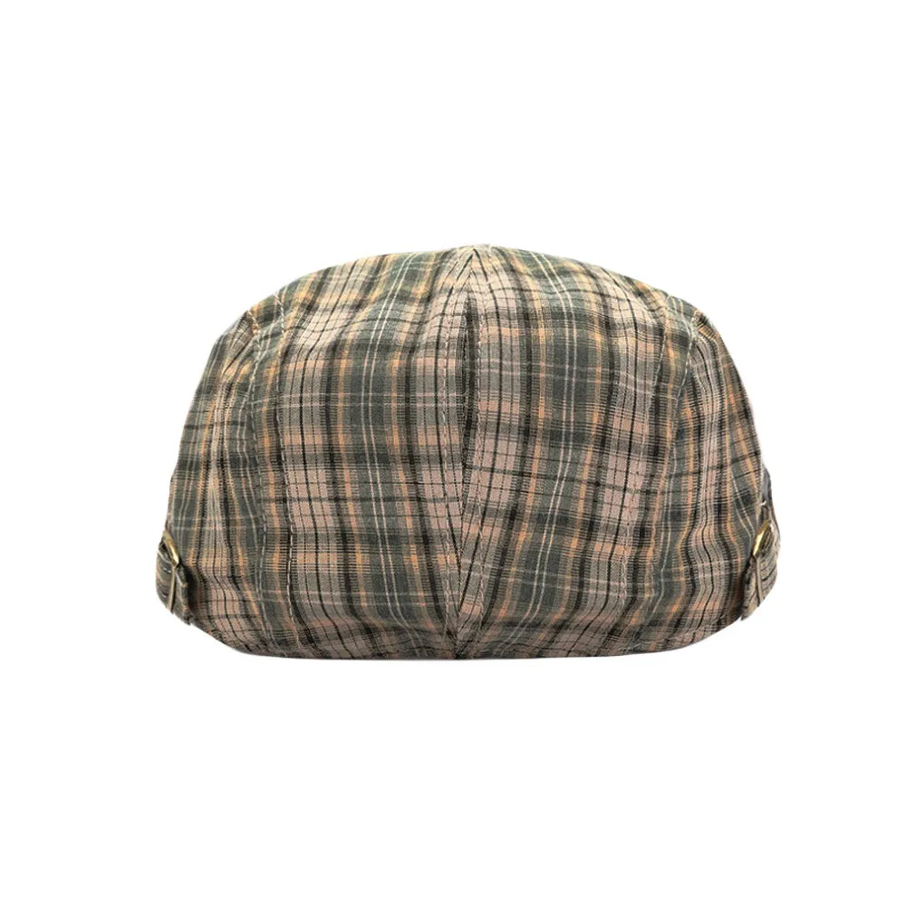 Check Newsboy Hat Gatsby Cotton Hat Cabbie Driving Hunting Golf Flat Cap YZ30183