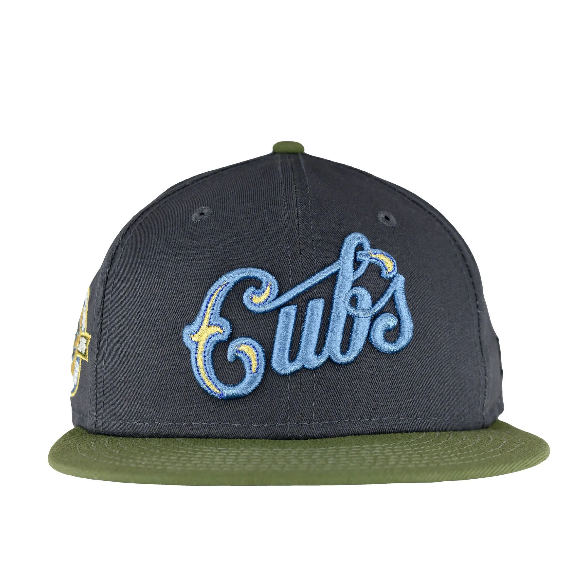 Chicago Cubs Graphite Olive Birdseye Blue New Era 59FIFTY Fitted Hat