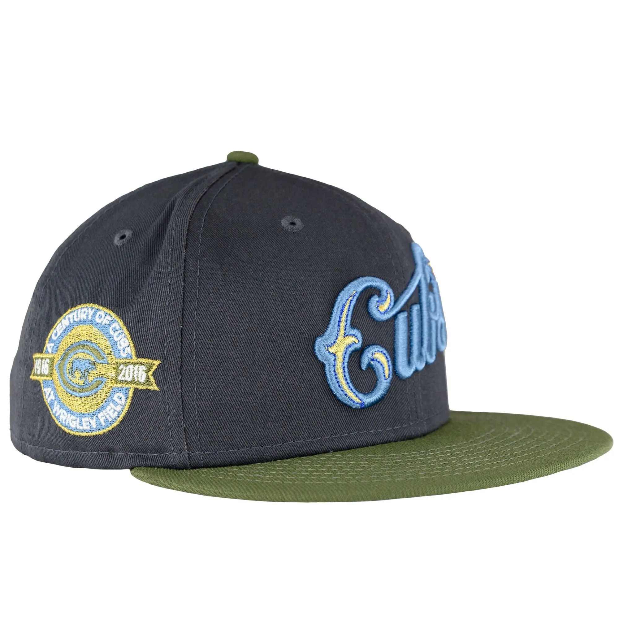 Chicago Cubs Graphite Olive Birdseye Blue New Era 59FIFTY Fitted Hat