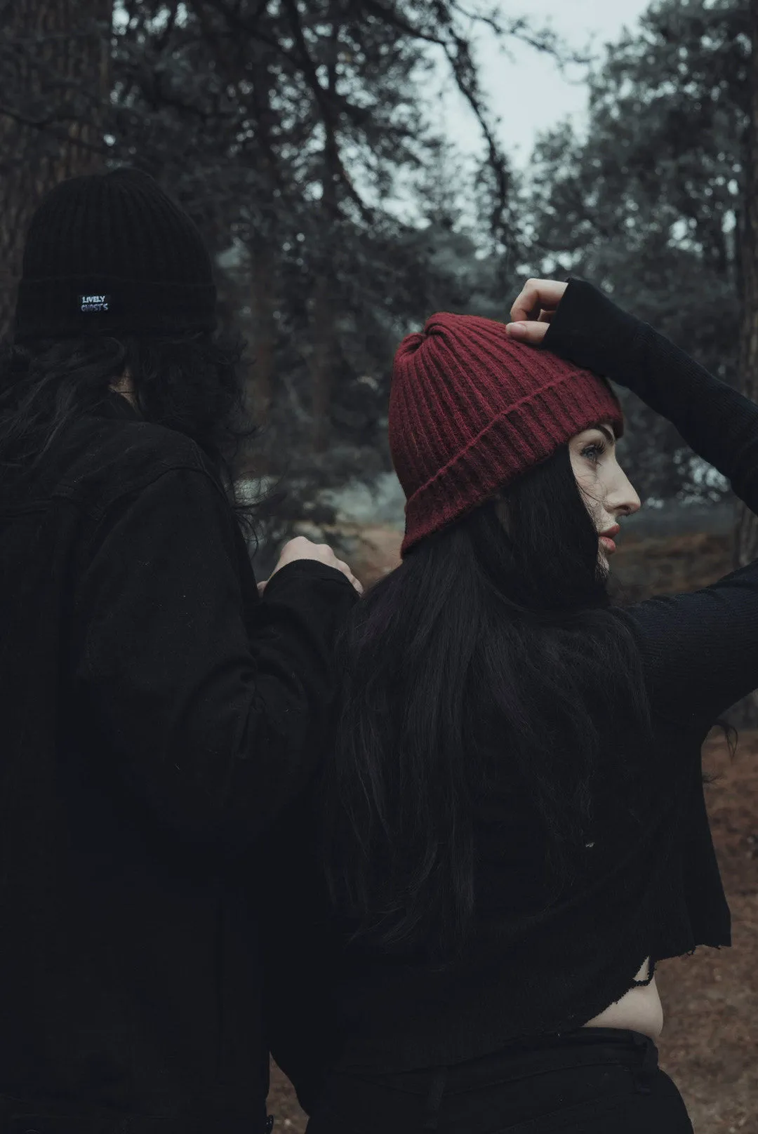 Cinnamon Red | Ghostie Embroidered & Reversible Knit Beanie