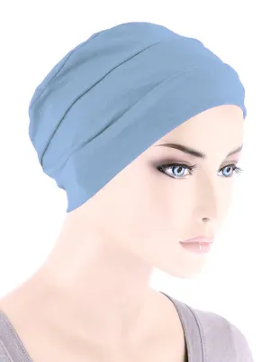 CKC-LTBLUE#Chemo Cloche Cap in Light Blue