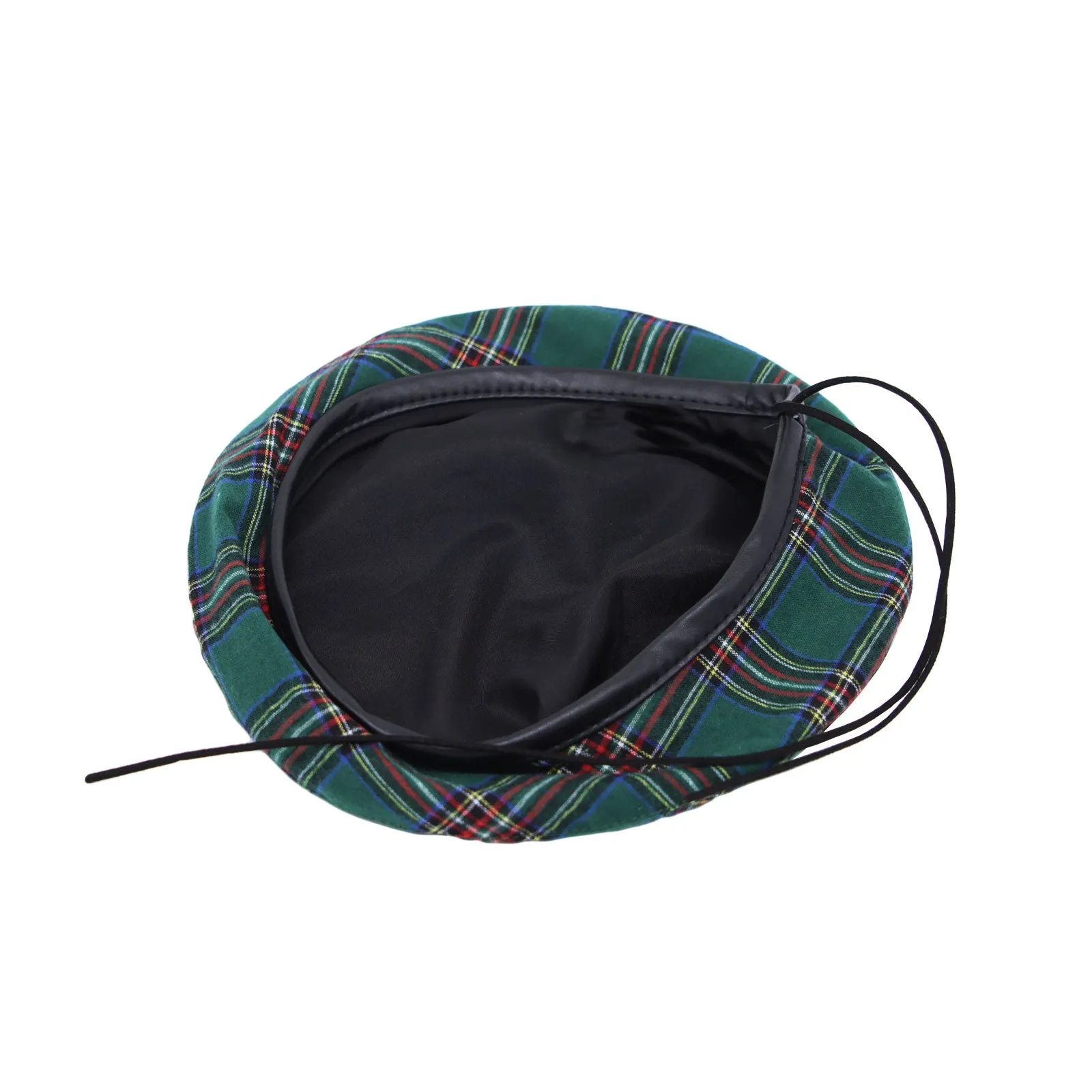 Cotton Plaid Beret Hat Tartan Check French Beanie Cap YZF0083