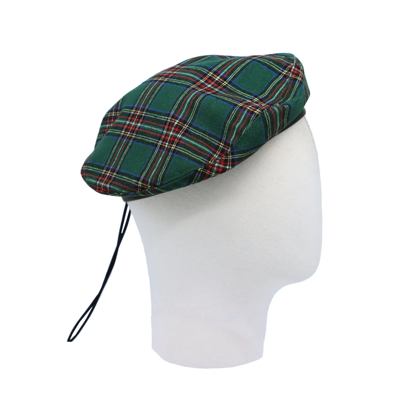 Cotton Plaid Beret Hat Tartan Check French Beanie Cap YZF0083