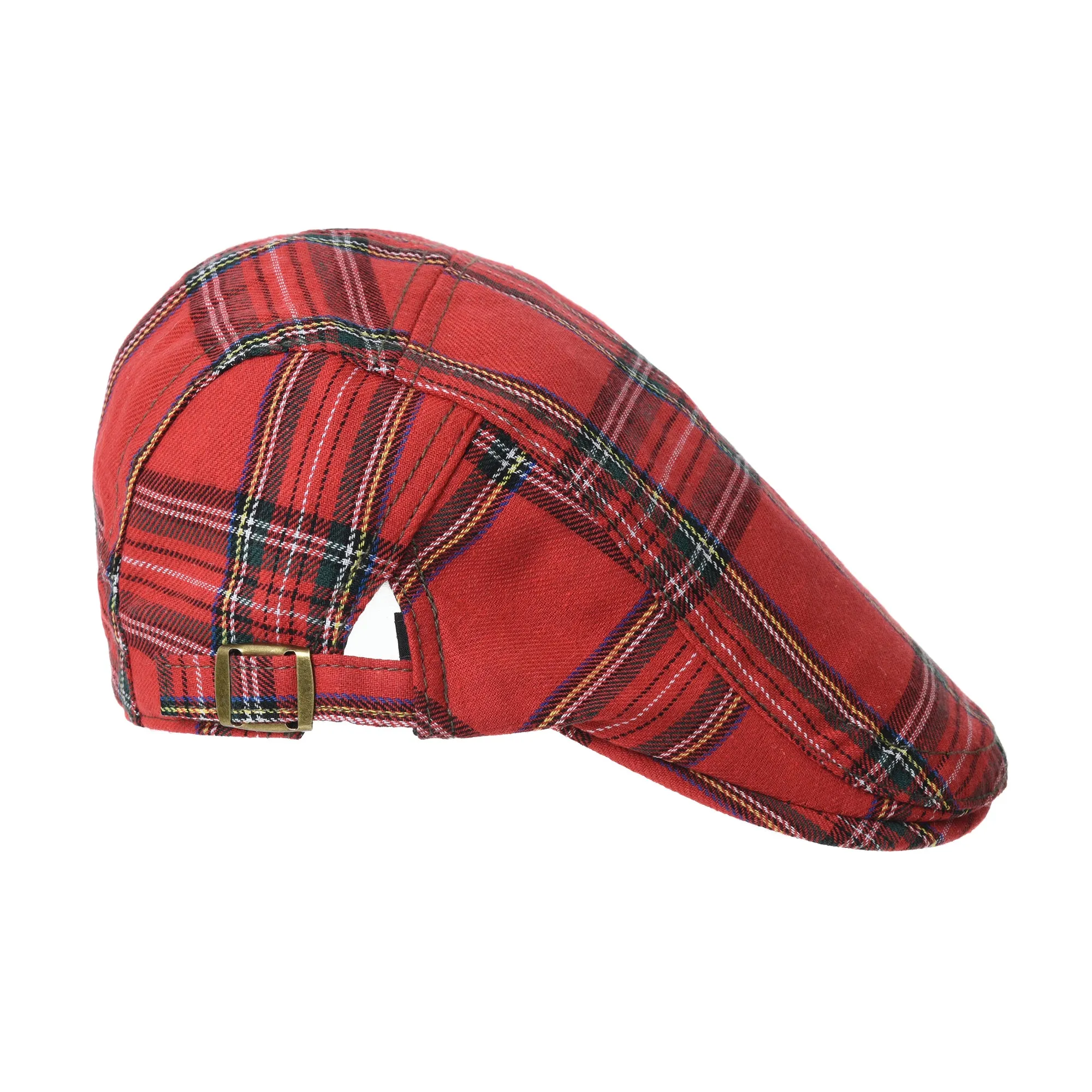 Cotton Plaid Ivy Newsboy Cap Cabbie Flat Beret Hat YZ30097