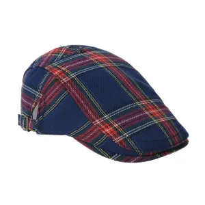 Cotton Plaid Ivy Newsboy Cap Cabbie Flat Beret Hat YZ30097