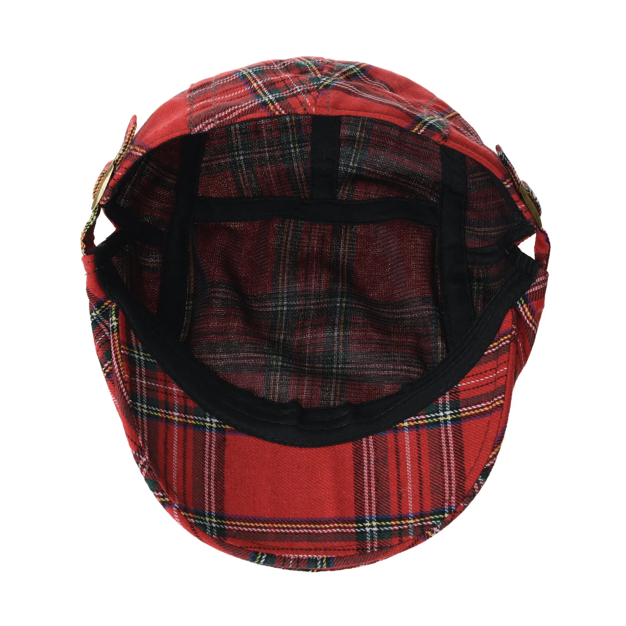 Cotton Plaid Ivy Newsboy Cap Cabbie Flat Beret Hat YZ30097