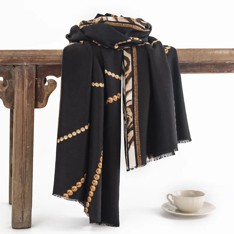 FH23-5099 printed winter scarf