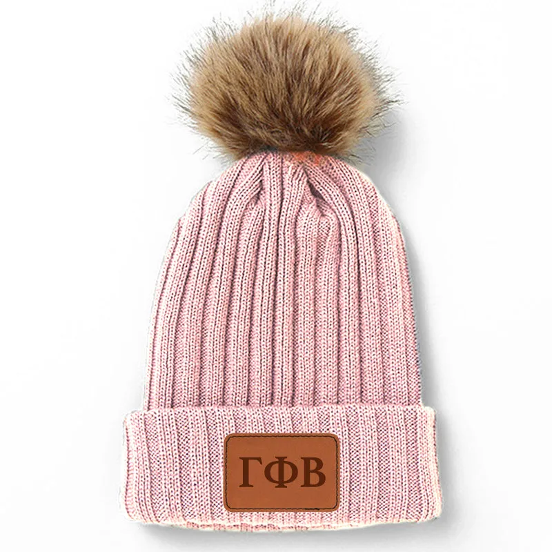 Gamma Phi Beta Pom Pom Beanie Hat