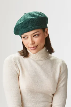 Green Knitted Cashmere Beret