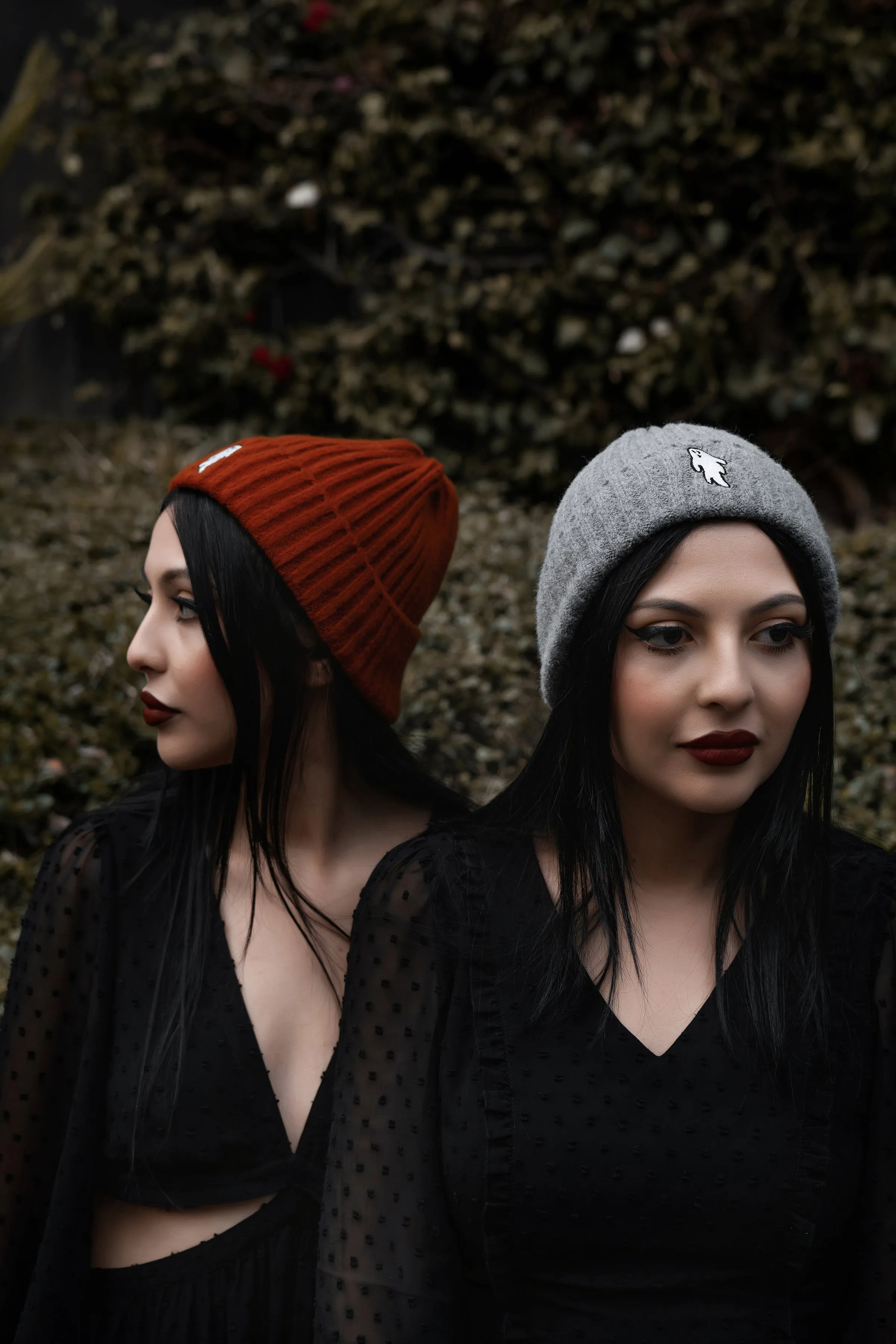 Halloween Orange | Ghostie Embroidered & Reversible Knit Beanie