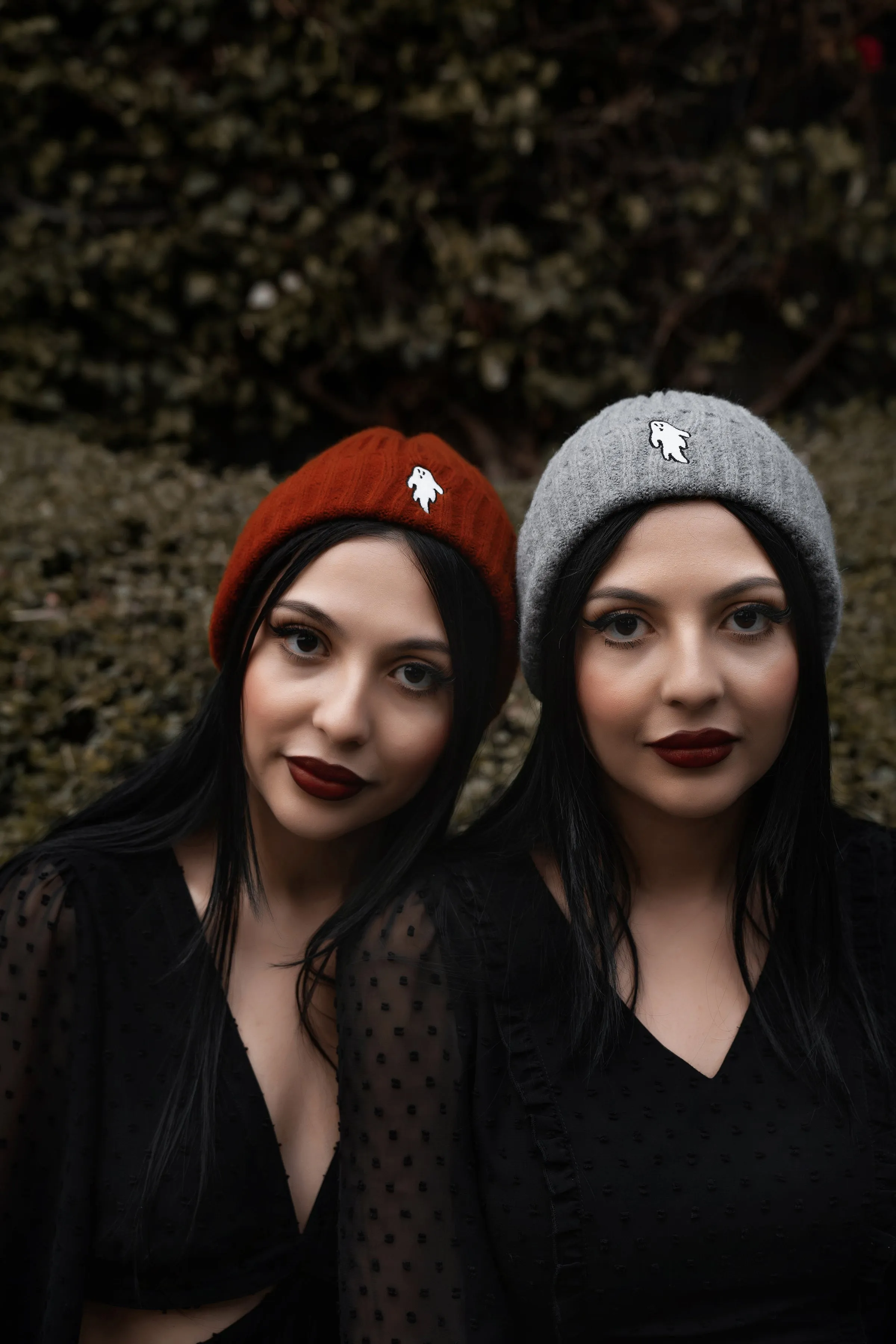 Halloween Orange | Ghostie Embroidered & Reversible Knit Beanie