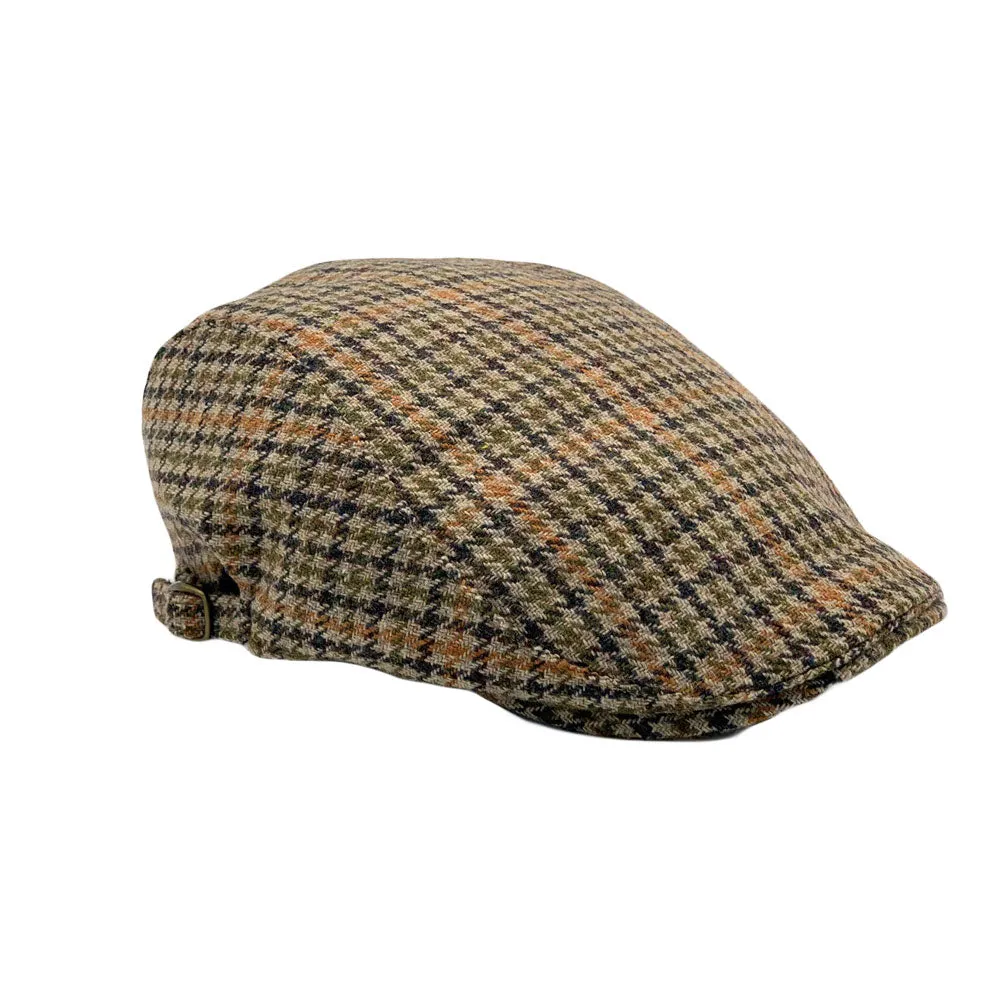 Houndstooth Plaid Check Pattern Newsboy Hat Wool Adjustable Flat Cap LD31461