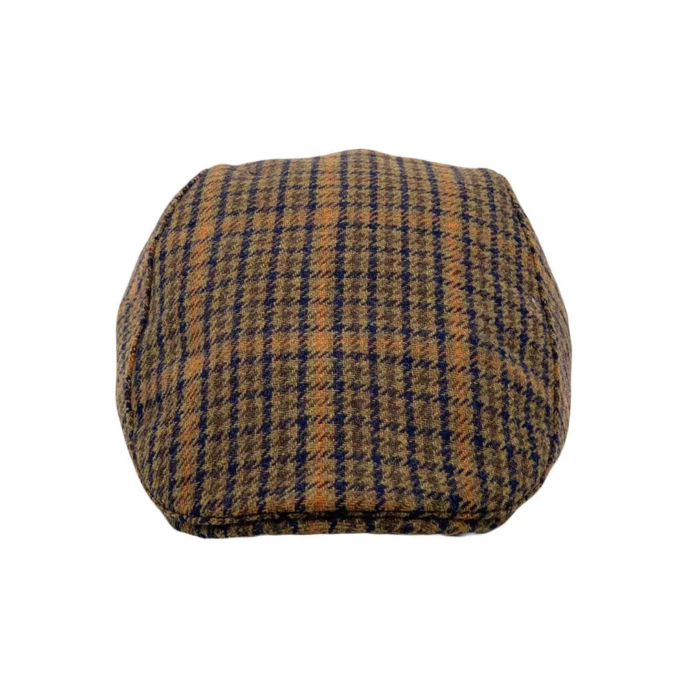 Houndstooth Plaid Check Pattern Newsboy Hat Wool Adjustable Flat Cap LD31461