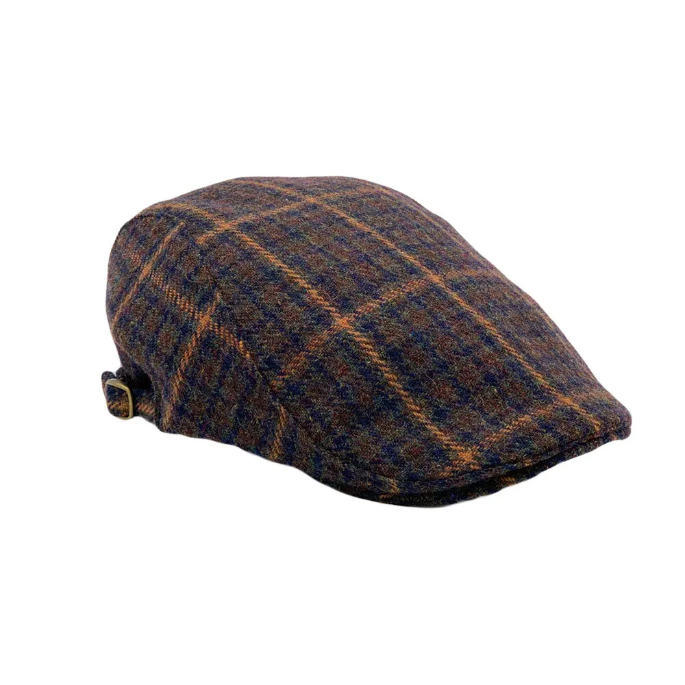 Houndstooth Plaid Check Pattern Newsboy Hat Wool Adjustable Flat Cap LD31461