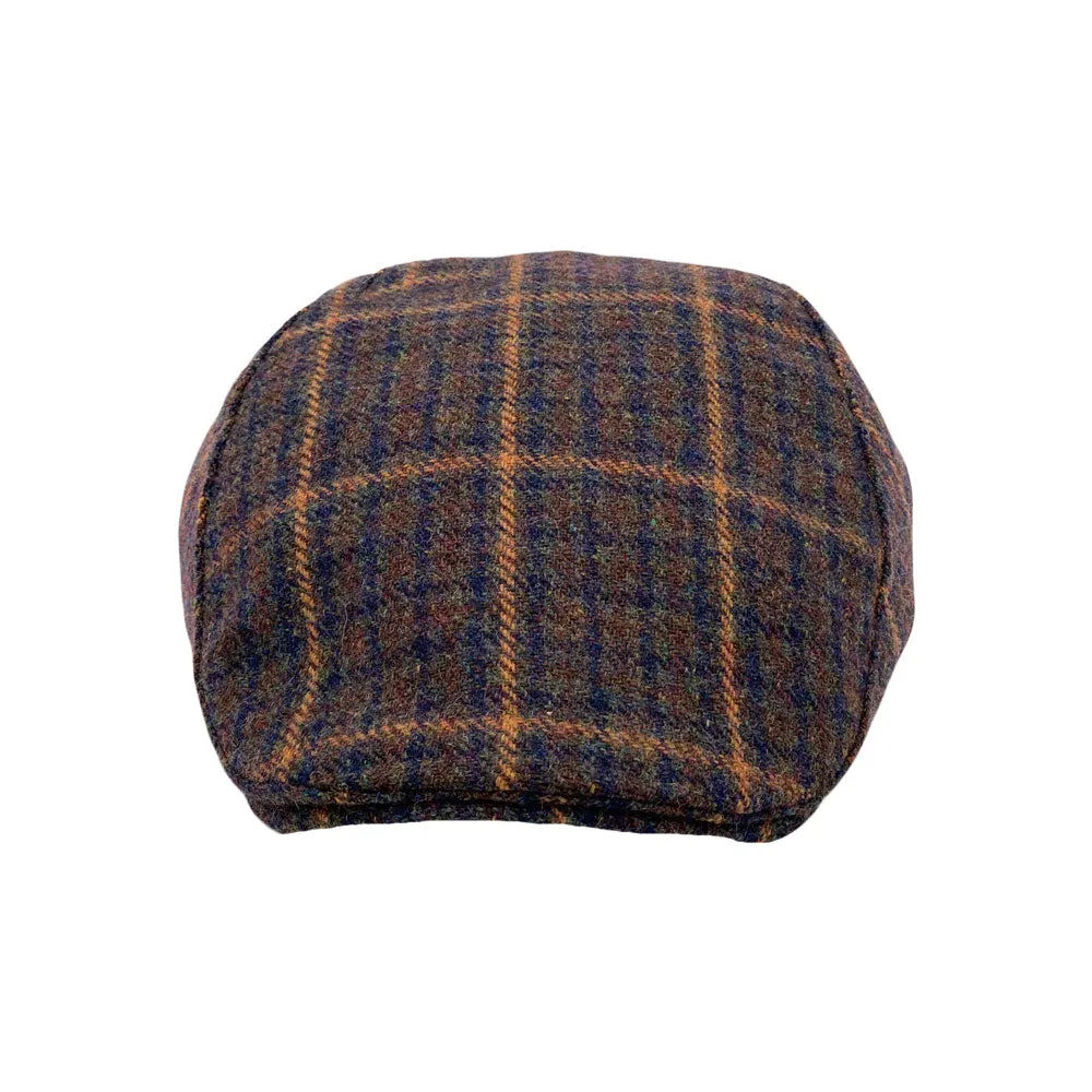 Houndstooth Plaid Check Pattern Newsboy Hat Wool Adjustable Flat Cap LD31461