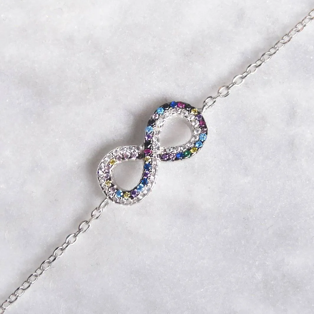 Infinity Colored CZ Bracelet