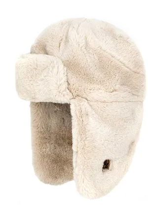 JJ Chelsea Aviator Faux Fur Trapper Hat in Cream