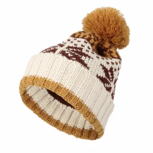 Knit Fairs Isle Nordic Bobble Pom Beanie Hat JZP0026