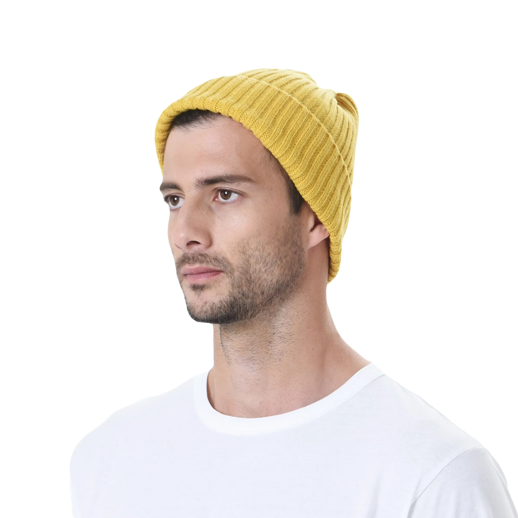 Knitted Ribbed Beanie Hat Basic Plain Solid Watch Cap AC5846