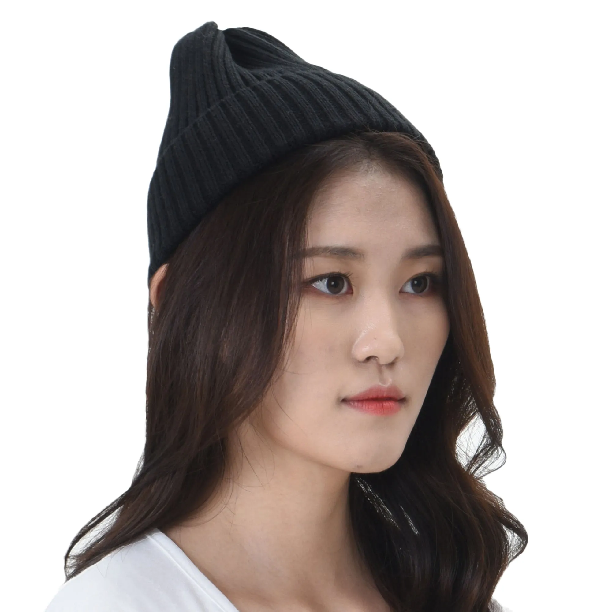 Knitted Ribbed Beanie Hat Basic Plain Solid Watch Cap AC5846