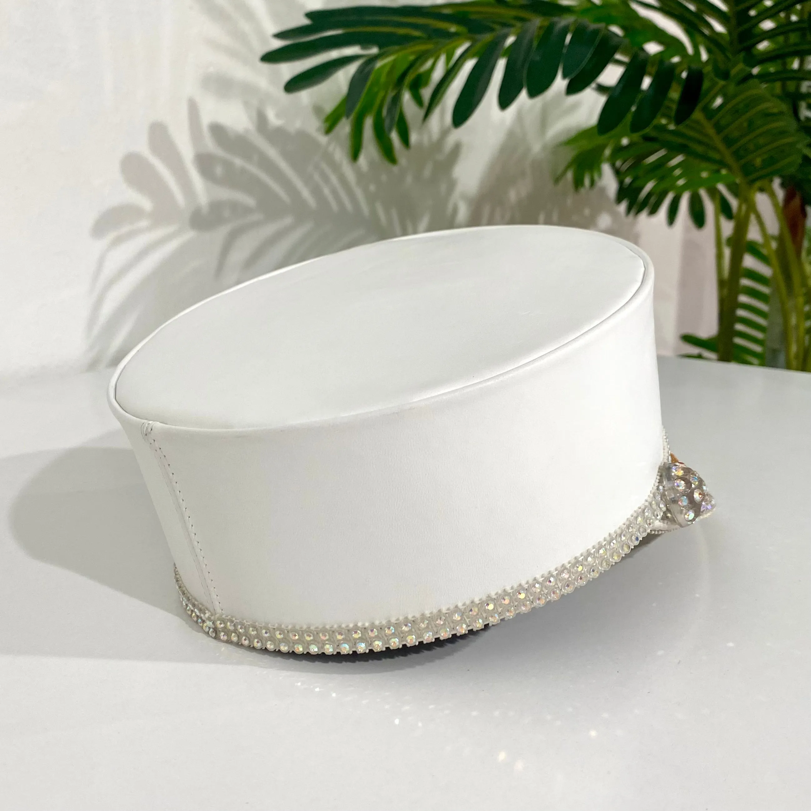 Kokin White Leather Majorette Hat