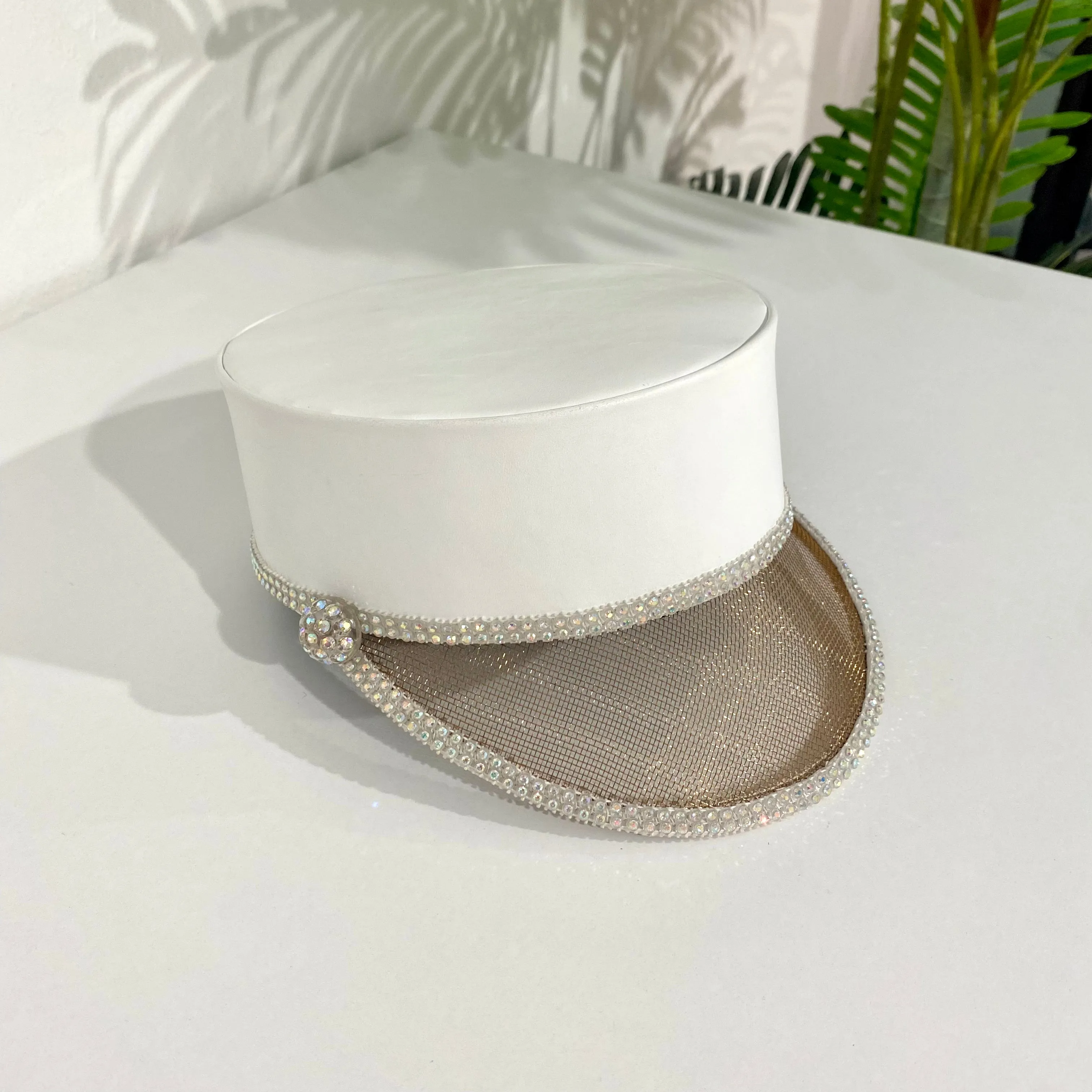 Kokin White Leather Majorette Hat