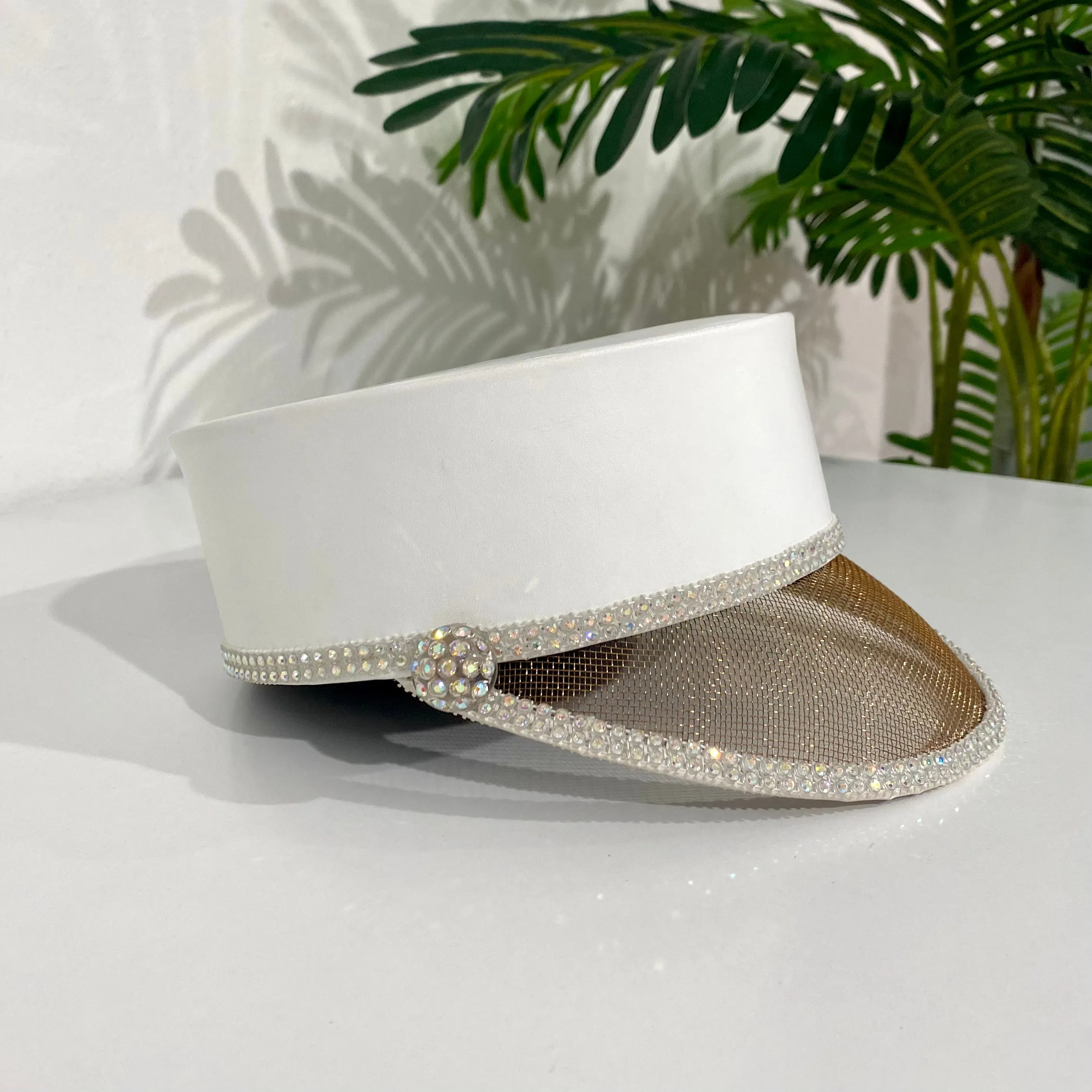 Kokin White Leather Majorette Hat